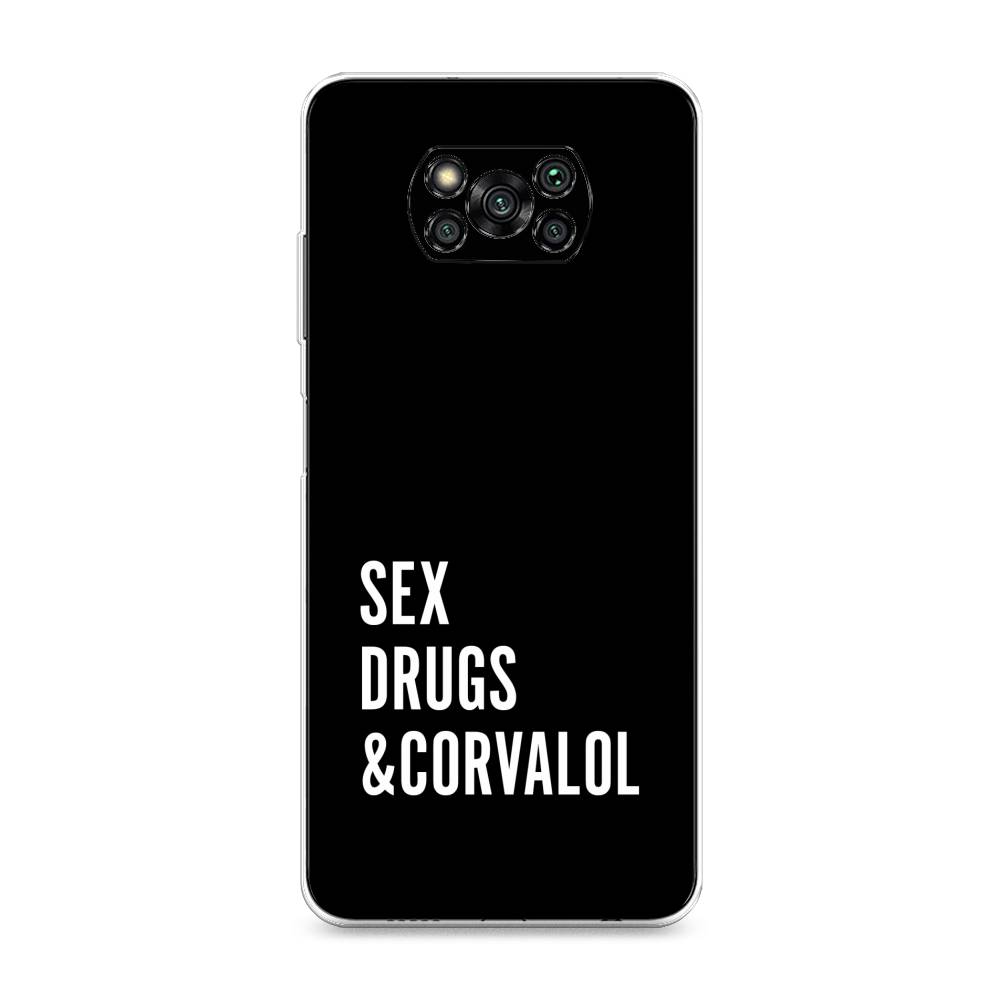 

Чехол на Xiaomi Poco X3 "Corvalol", Черный;серый;белый, 310650-6