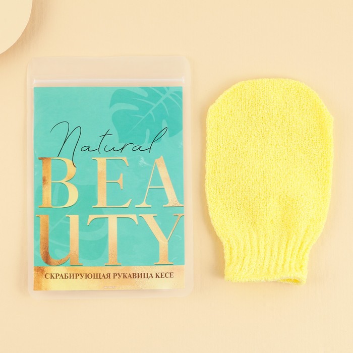 Рукавица кесе для тела «Natural beauty» 2шт мочалка beauty format натуральная рукавица джут