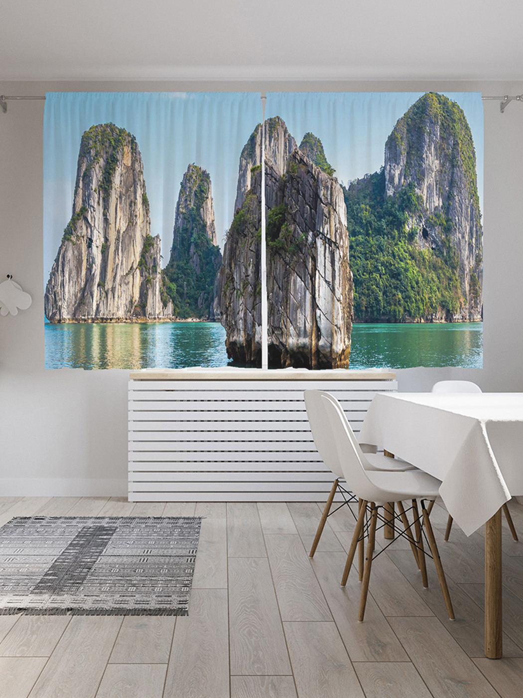 

Шторы с фотопечатью JoyArty "Каменные острова" из сатена, 290х180 см
