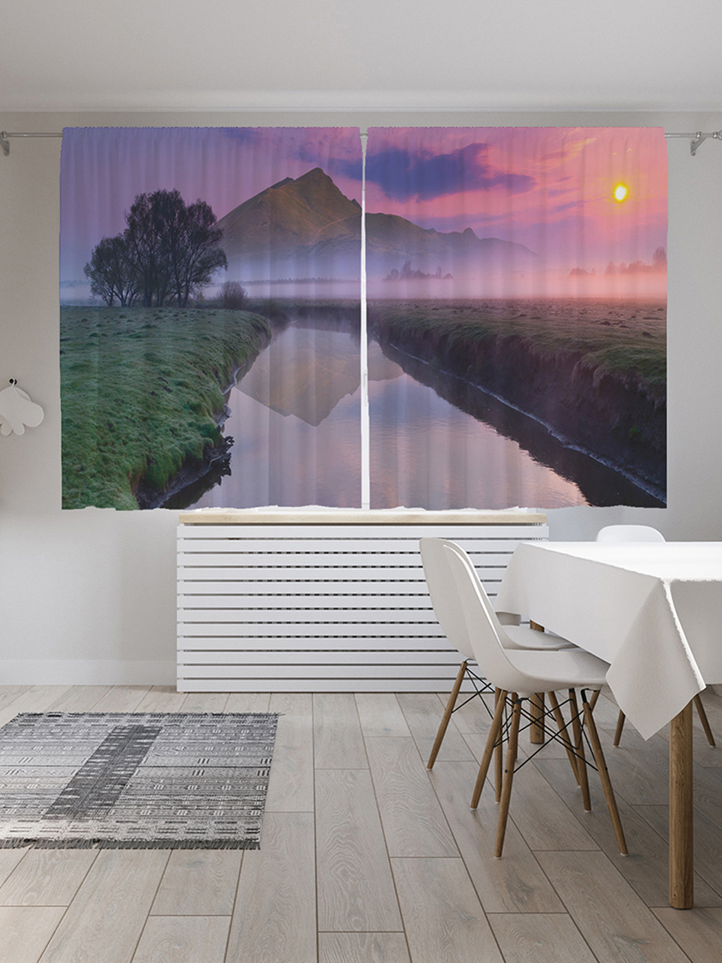 

Шторы с фотопечатью JoyArty "Спокойный ручей" из сатена, 290х180 см