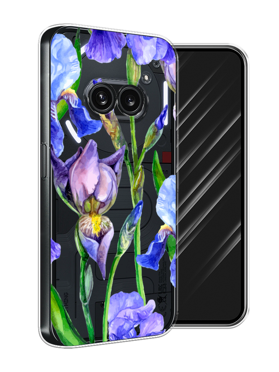

Чехол Awog на Nothing Phone 2a "Синие ирисы", Фиолетовый;голубой;зеленый, 3300350-1