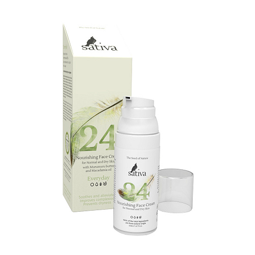 Sativa Крем для лица Питательный №24 для нормального и сухого типа кожи 50 мл