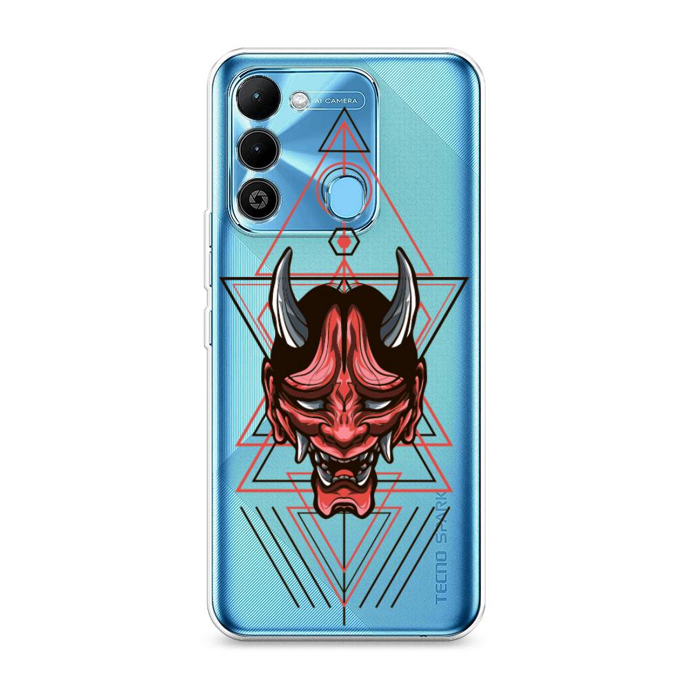 

Чехол на Tecno Spark Go 2022 "Hanya Oni mask", Серый;красный;черный, 302850-4