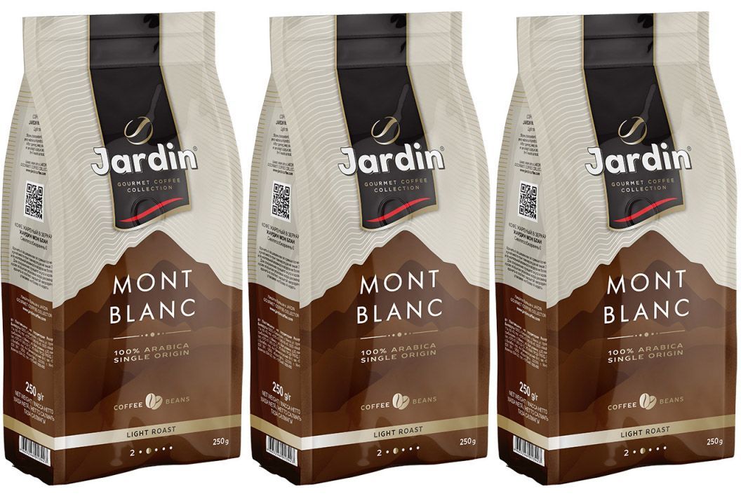 Кофе в зернах Jardin Mont Blanc, 100% арабика, 250 г х 3 шт