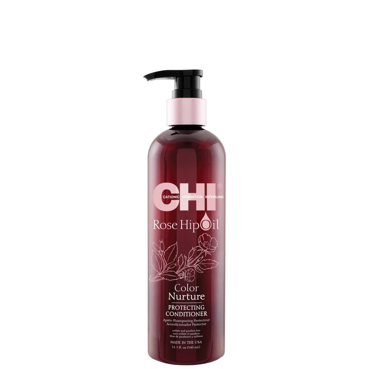 Кондиционер для волос CHI Rose Hip Oil Color Nurture Protecting 340 мл шампунь защита а phyto phytocolor color protecting 250 мл
