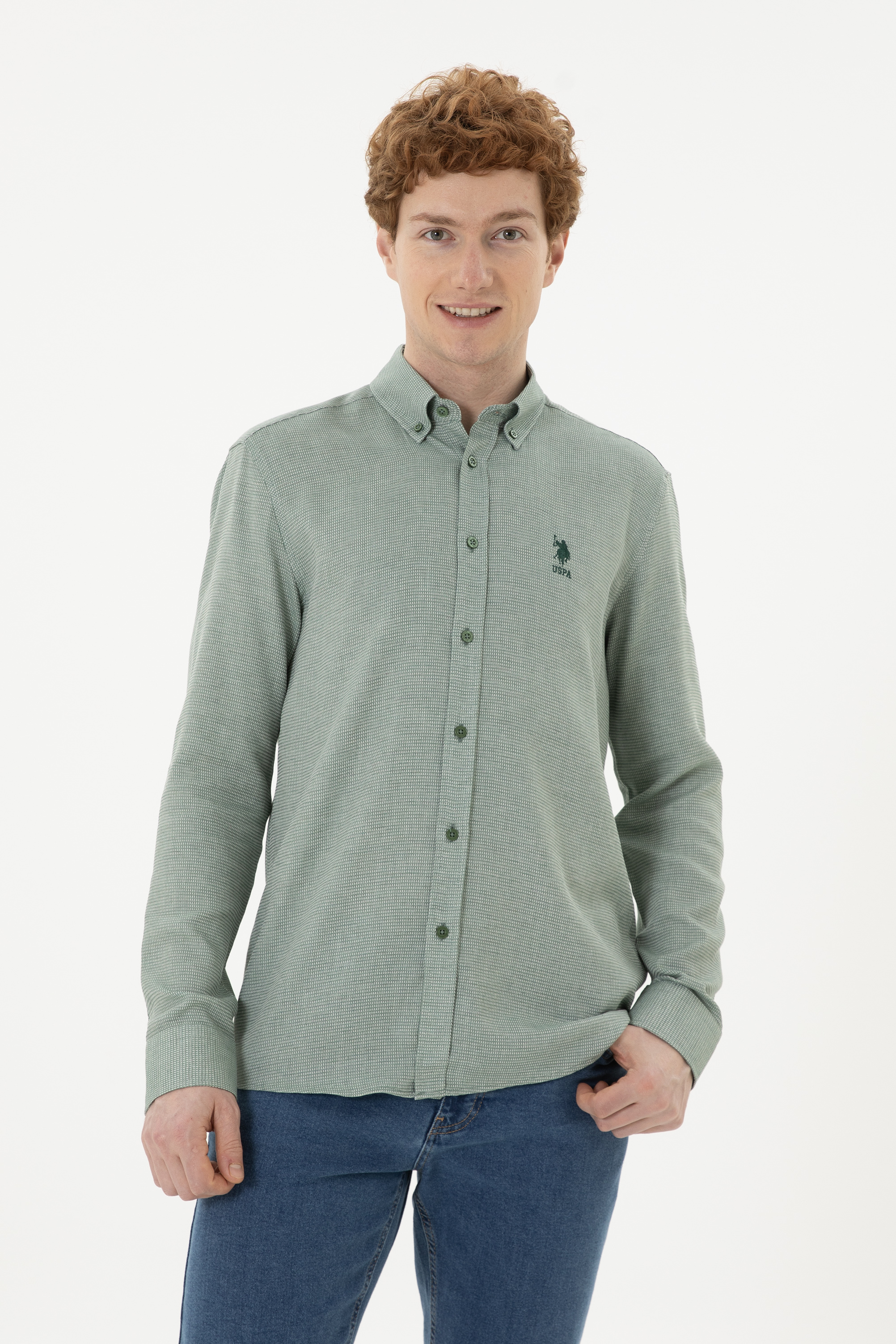 

Рубашка мужская U.S. POLO Assn. G081GL0040OPIA зеленая L, Зеленый, G081GL0040OPIA