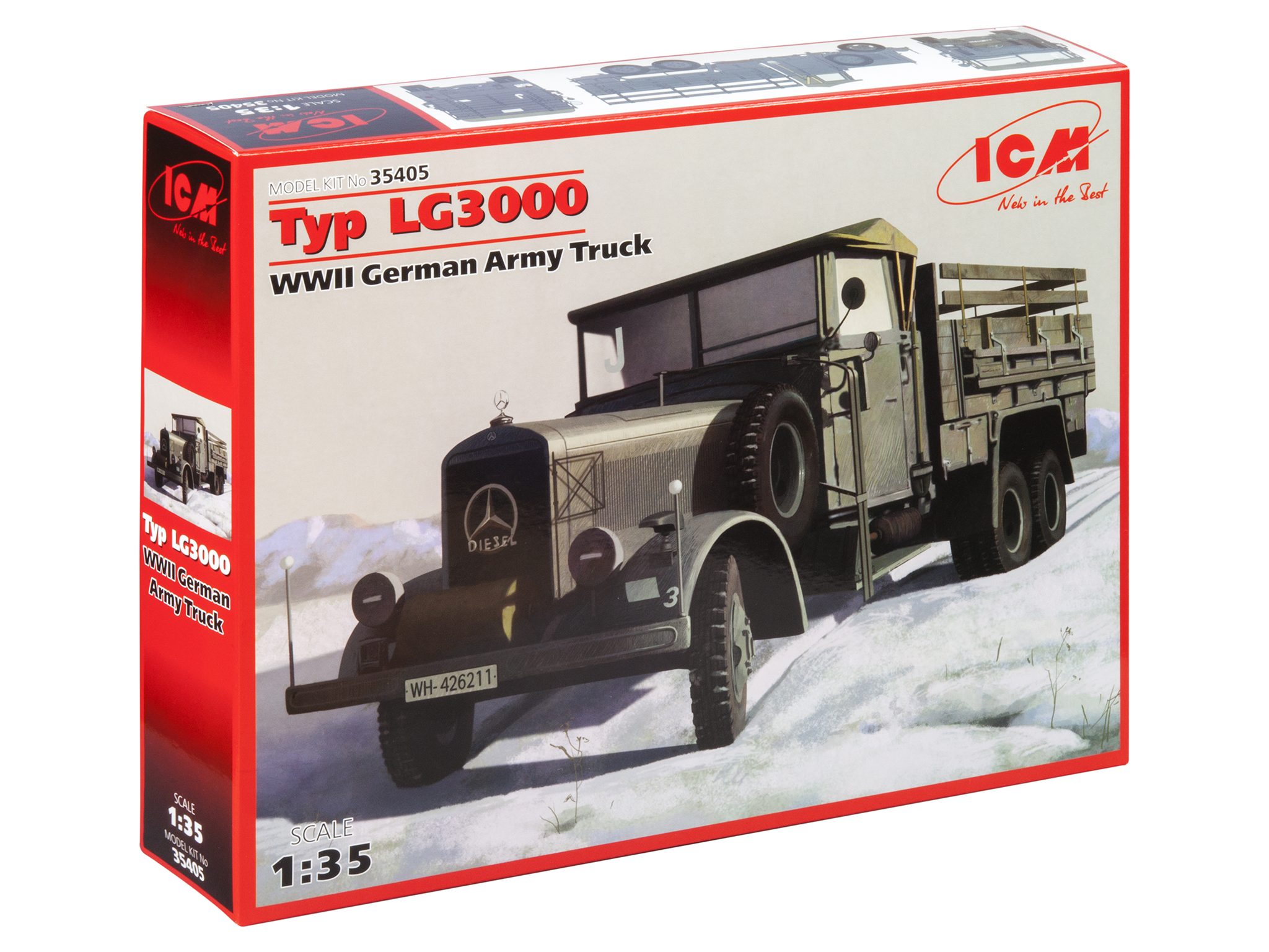 

Сборная модель ICM 1/35 Typ LG3000, Германский армейский грузовик ІІ МВ 35405