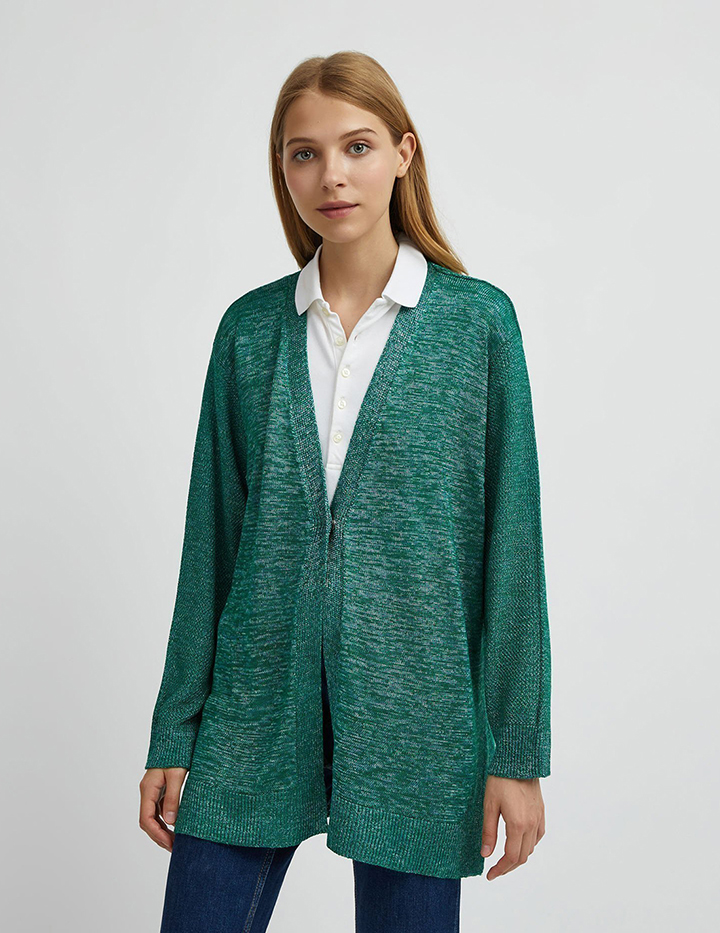 

Кардиган женский United Colors of Benetton 21A_101PD6933 зеленый M, 21A_101PD6933
