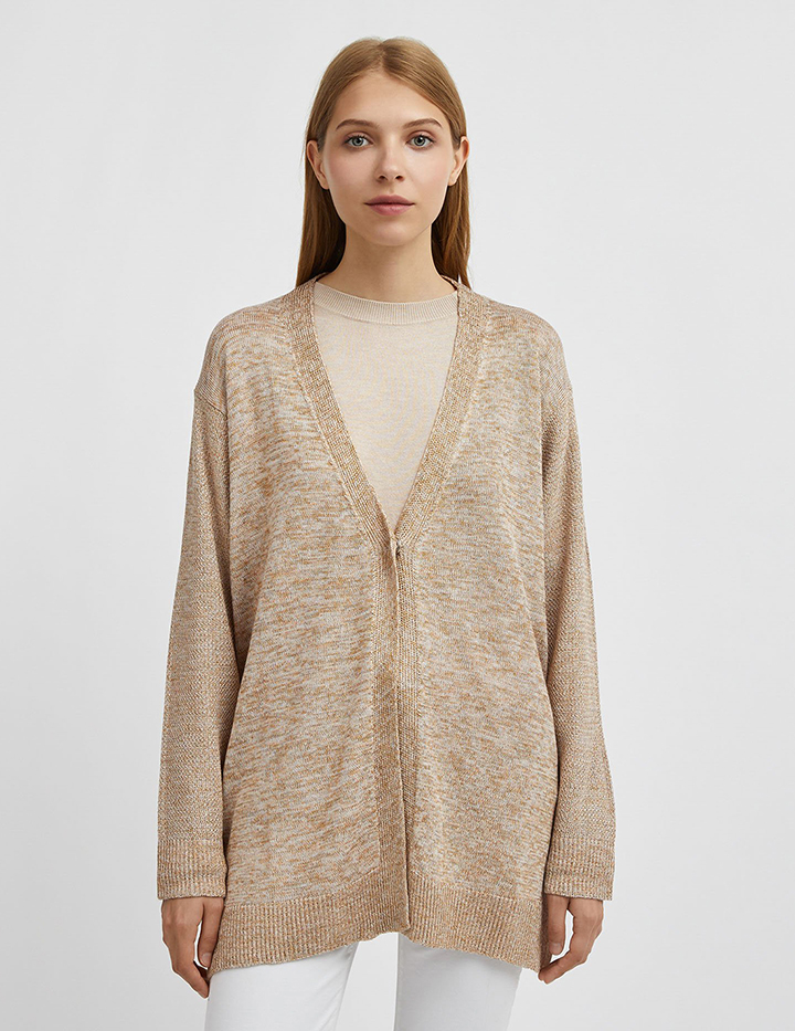 

Кардиган женский United Colors of Benetton 21A_101PD6933 бежевый S, 21A_101PD6933