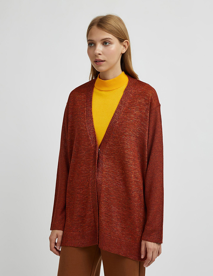 

Кардиган женский United Colors of Benetton 21A_101PD6933 коричневый M, 21A_101PD6933