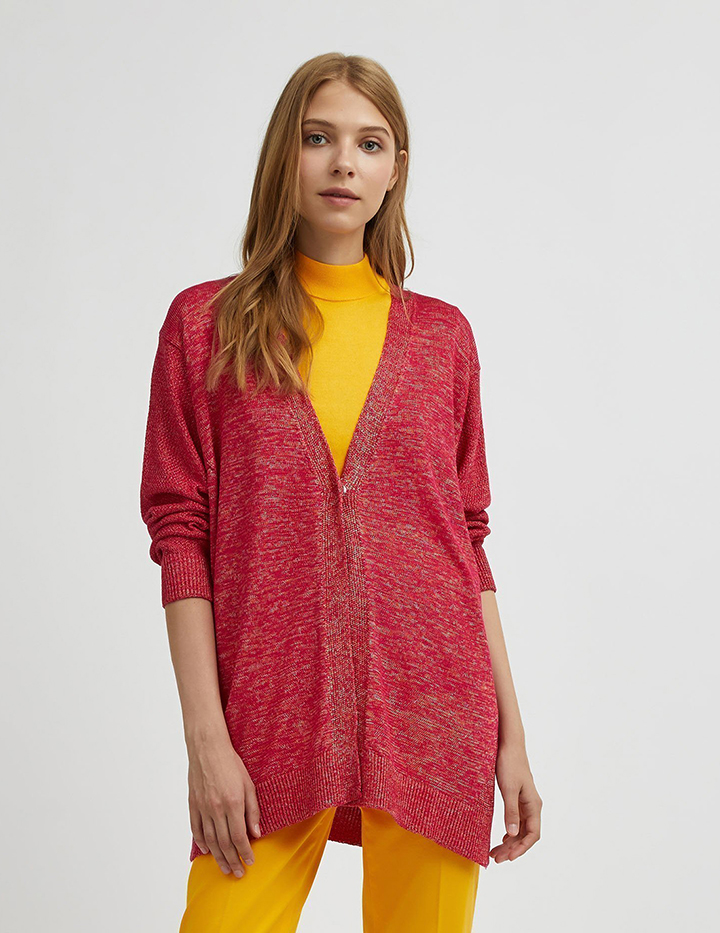 

Кардиган женский United Colors of Benetton 21A_101PD6933 красный M, 21A_101PD6933