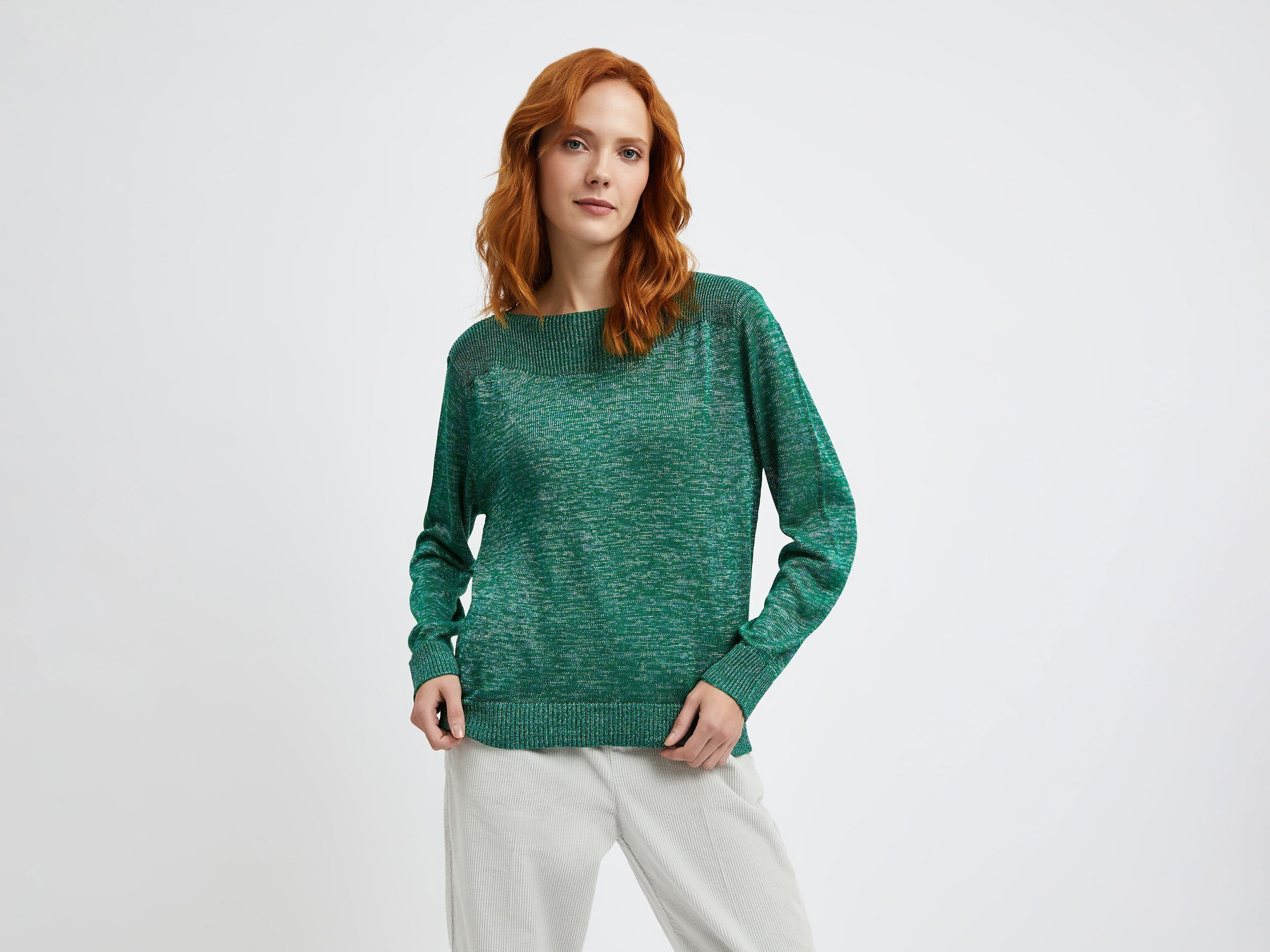 

Джемпер женский United Colors of Benetton 21A_101PD1P05 зеленый L, 21A_101PD1P05