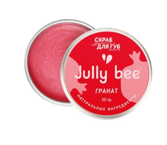 Скраб для губ Jully Bee сахарный, Гранат, 30 г скраб для губ jully bee сахарный фейхоа 30 г
