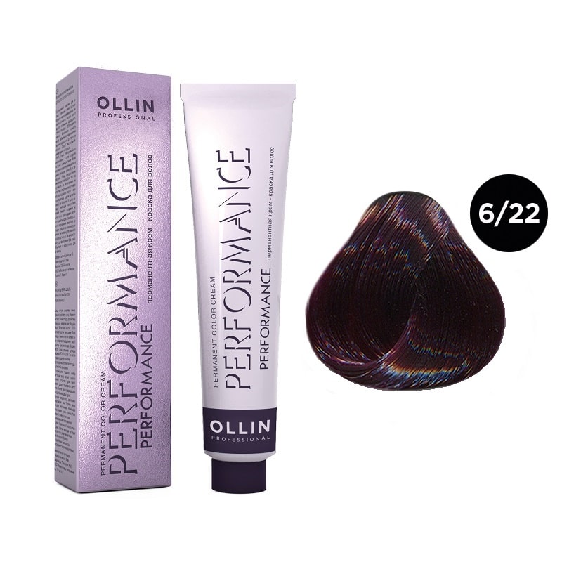 Краска для волос Ollin Professional Ollin Performance 6/22 Темно-русый Фиолетовый 60 мл средство для поддержания оттенка окрашенных волос фиолетовый ultra violet treatment 47233 50 мл