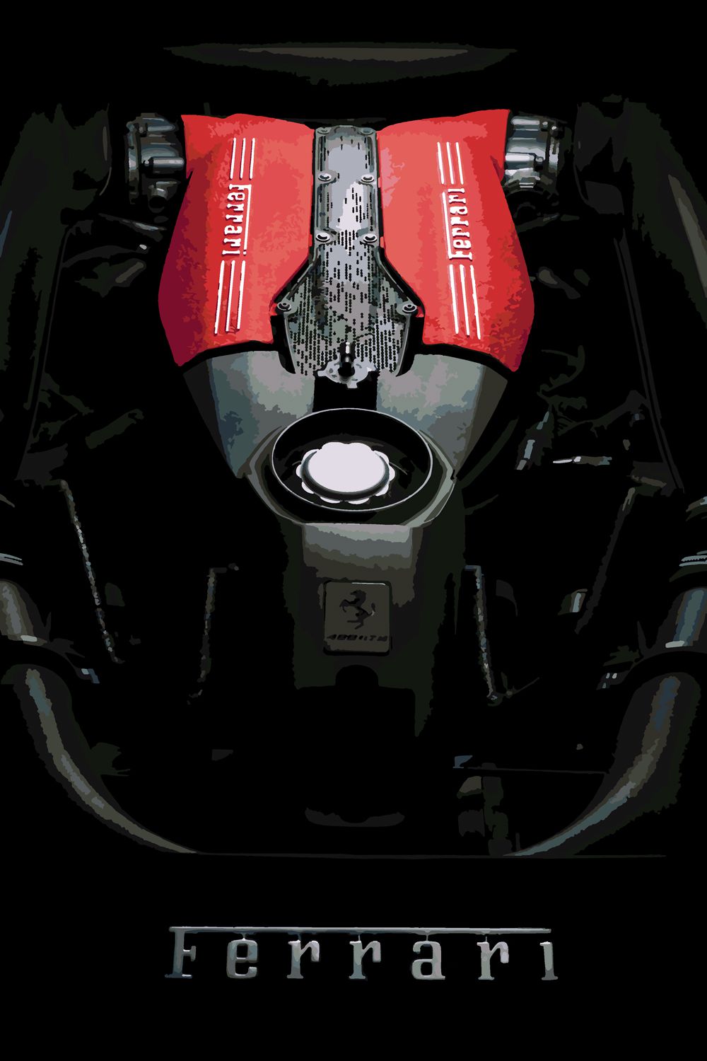 Картина по номерам Красиво Красим Двигатель Ferrari, 40 х 60 см