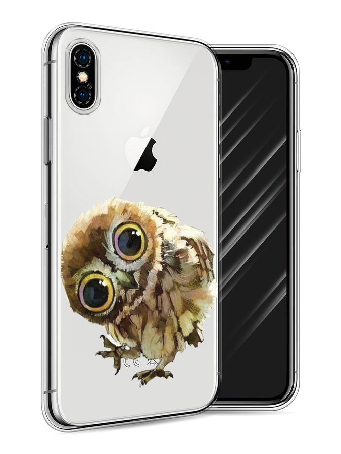 

Чехол Awog на Apple iPhone X (10) / Айфон X (10) "Любопытный совенок", Разноцветный, 11050-1