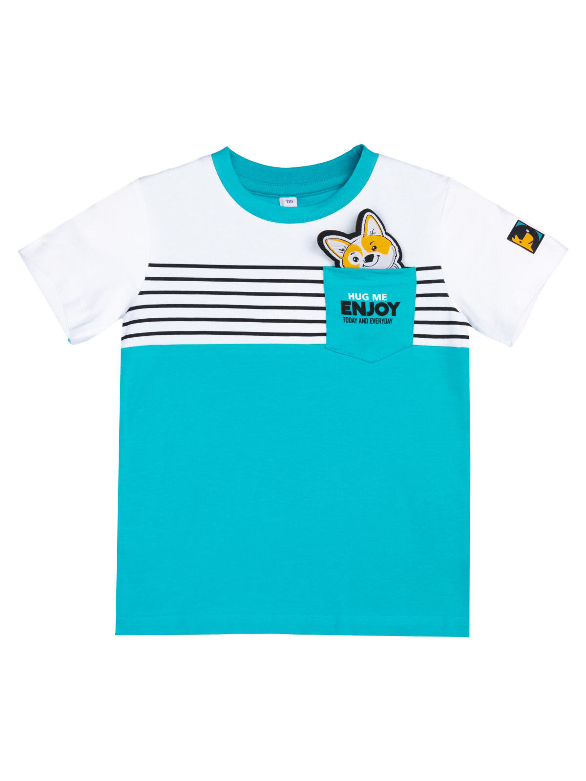 Детская футболка PlayToday 12312074, цвета голубой, белый, разноцветный, размер 104.