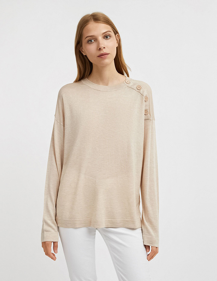 

Джемпер женский United Colors of Benetton 21A_1011E1P03 бежевый S, 21A_1011E1P03
