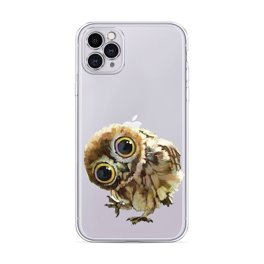 фото Силиконовый чехол "любопытный совенок" на apple iphone 11 pro max awog