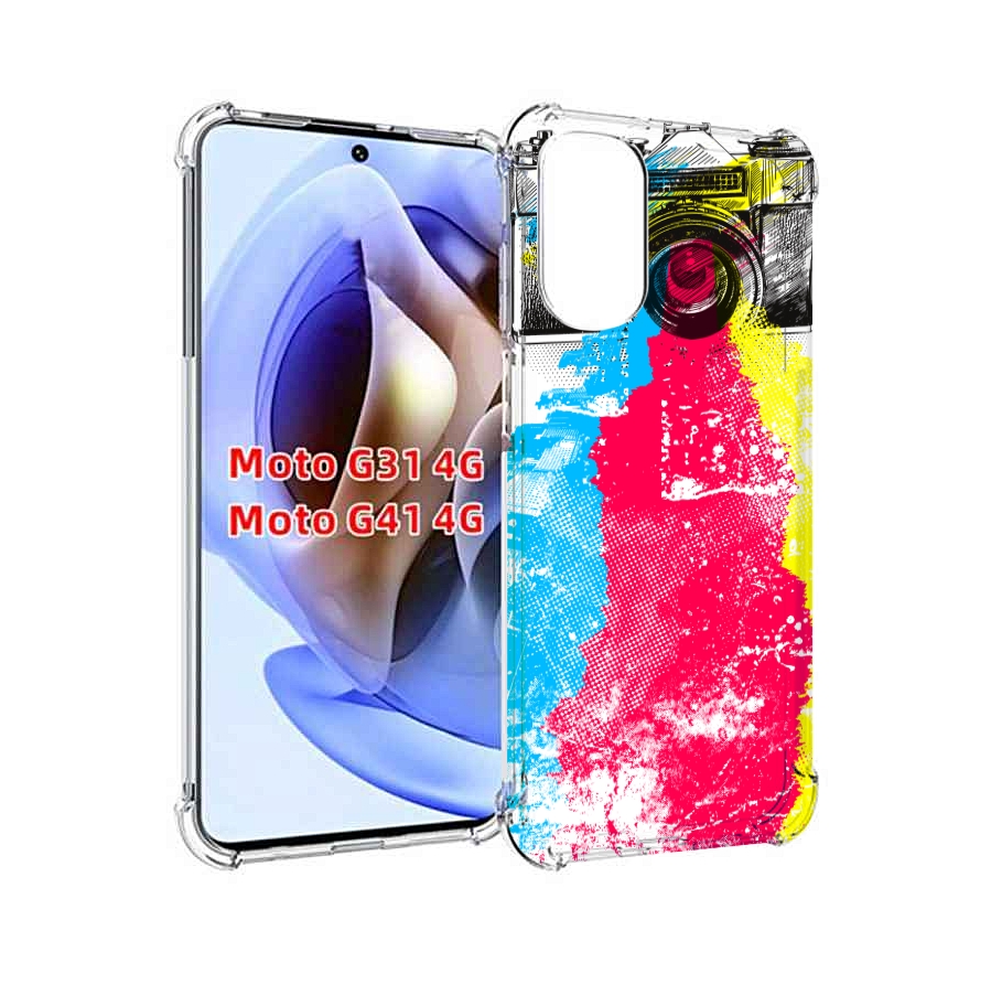 

Чехол MyPads цветной фотоаппарат для Motorola Moto G31 4G / G41 4G, Прозрачный, Tocco