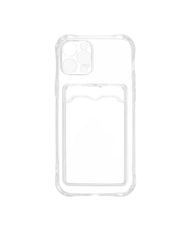

Чехол-накладка силикон тонкий с карманом под карту iPhone 13 Pro 6.1" прозрачная, Прозрачный