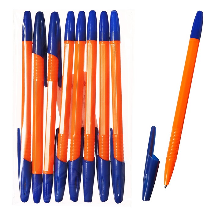 

Набор ручек шариковых 8 шт. LANCER Office Style 820 узел 1.0 синий, корп. оранж неон
