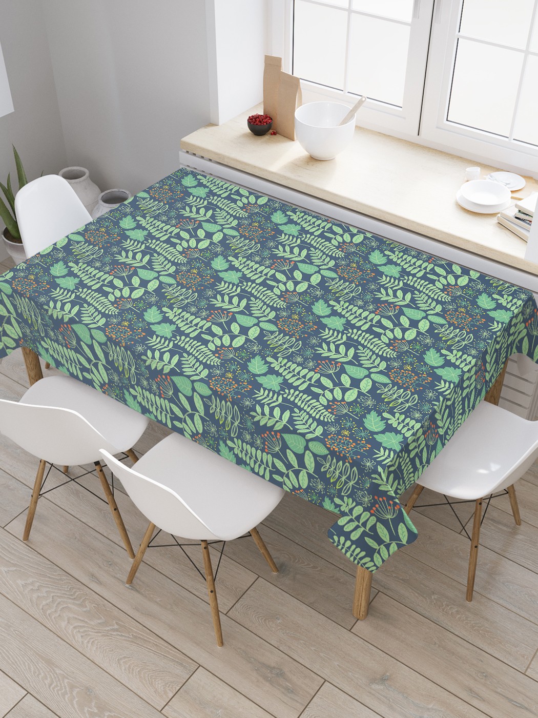 

Скатерть прямоугольная JoyArty "Ночной папоротник" из оксфорда, 120x145 см, Зеленый, Ночной папоротник