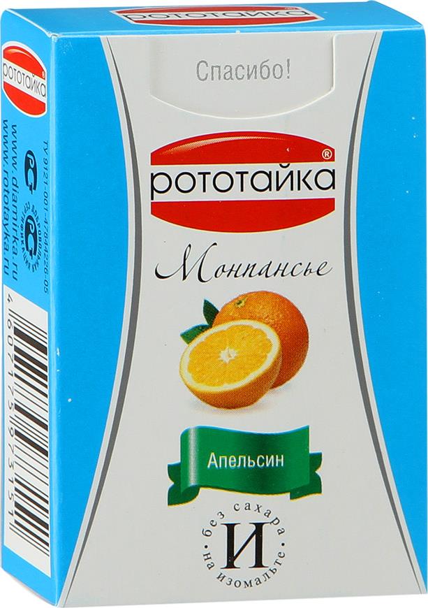 

Монпансье Рототайка апельсин на изомальте 45 г