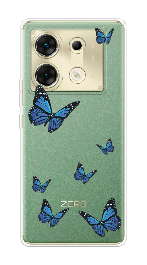 

Чехол на Infinix Zero 30 5G "Blue butterflies", Синий;черный, 3104950-1