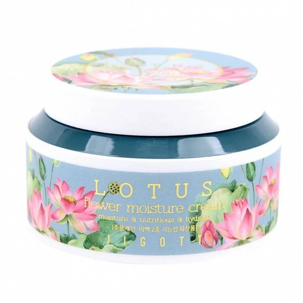 Крем Jigott Lotus Flower Moisture Cream для лица, увлажняющий, 100 мл