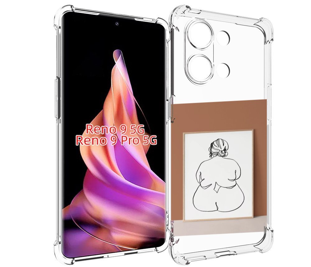 

Чехол MyPads Body Positive Female Figure Line Art женский для Oppo Reno 9/Reno 9 Pro, Прозрачный, Tocco