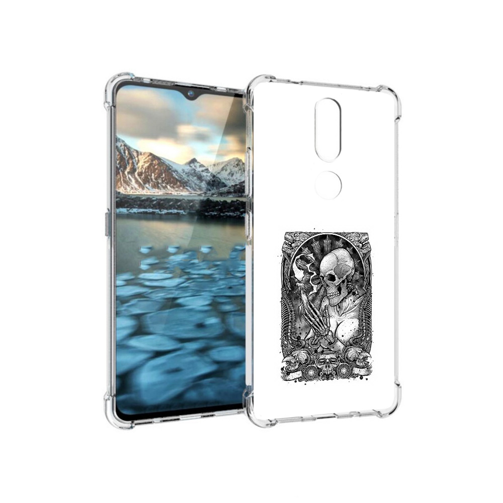 

Чехол MyPads Tocco для Nokia 2.4 девушка скелет (PT227049.107.316), Прозрачный, Tocco