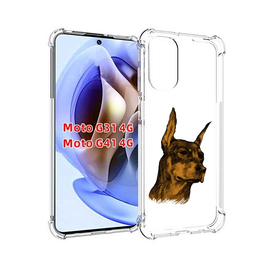 

Чехол MyPads скетч доберман для Motorola Moto G31 4G / G41 4G, Прозрачный, Tocco