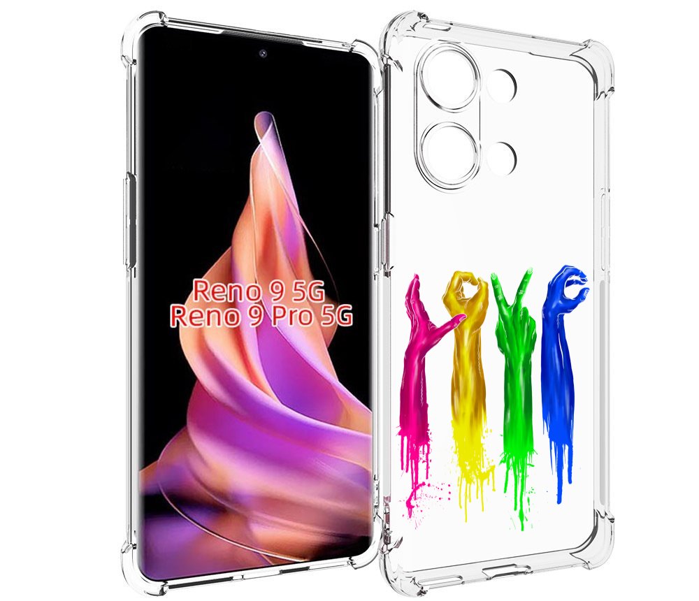 

Чехол MyPads яркие руки love для Oppo Reno 9/Reno 9 Pro, Прозрачный, Tocco
