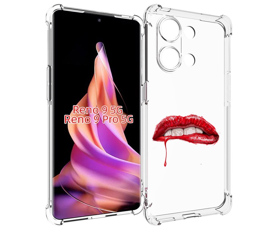 

Чехол MyPads яркие красные губы для Oppo Reno 9/Reno 9 Pro, Прозрачный, Tocco