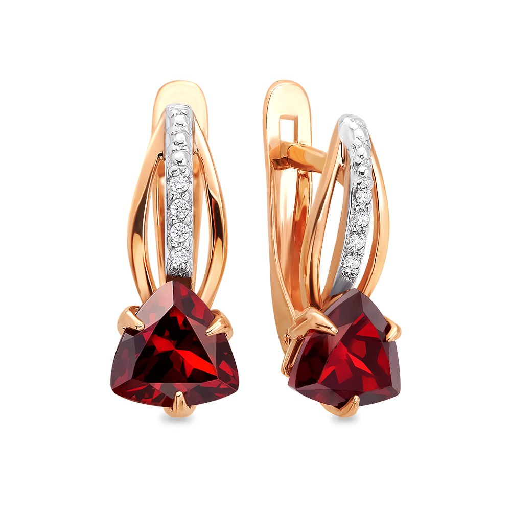 

Серьги из красного золота с гранатом, фианитом 585Gold 202006770, 202006770
