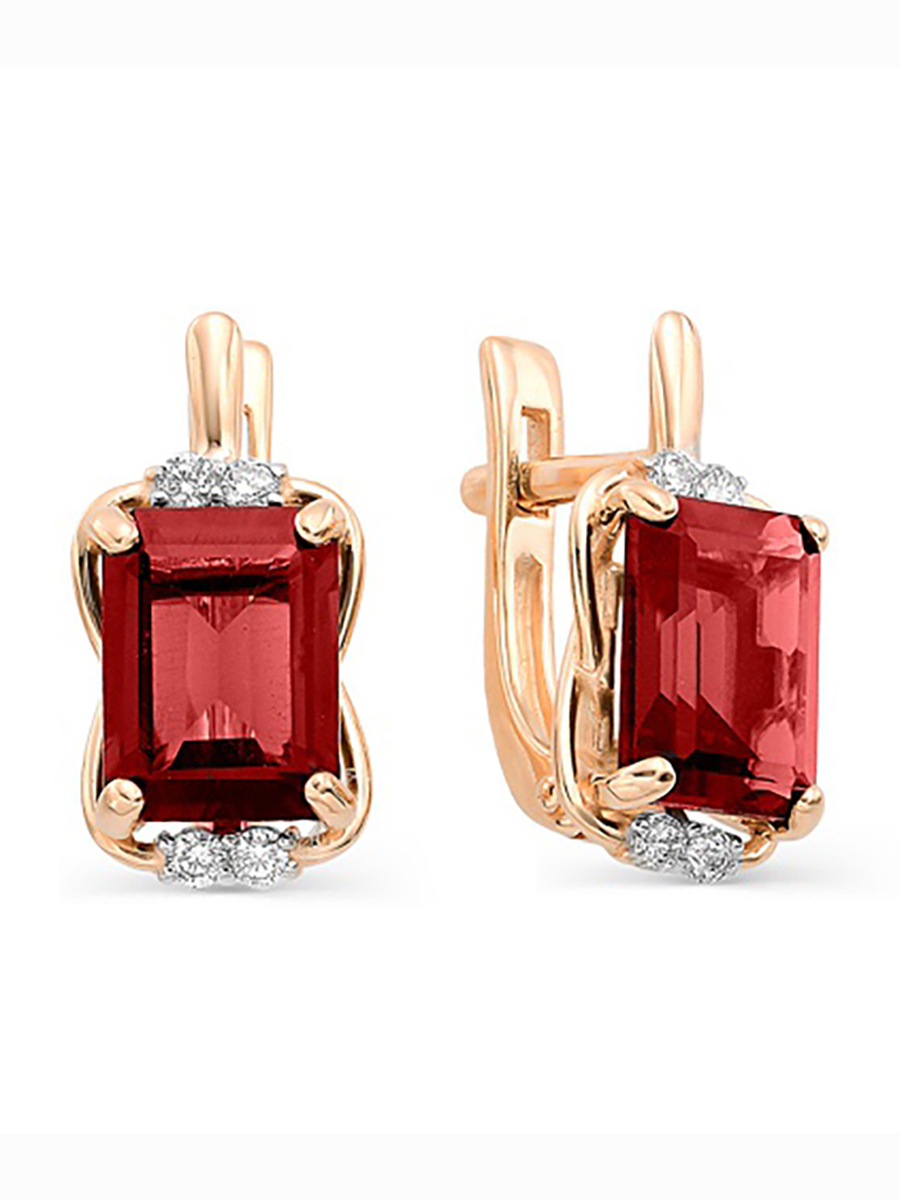 

Серьги из красного золота с гранатом, фианитом 585Gold 202008443, 202008443