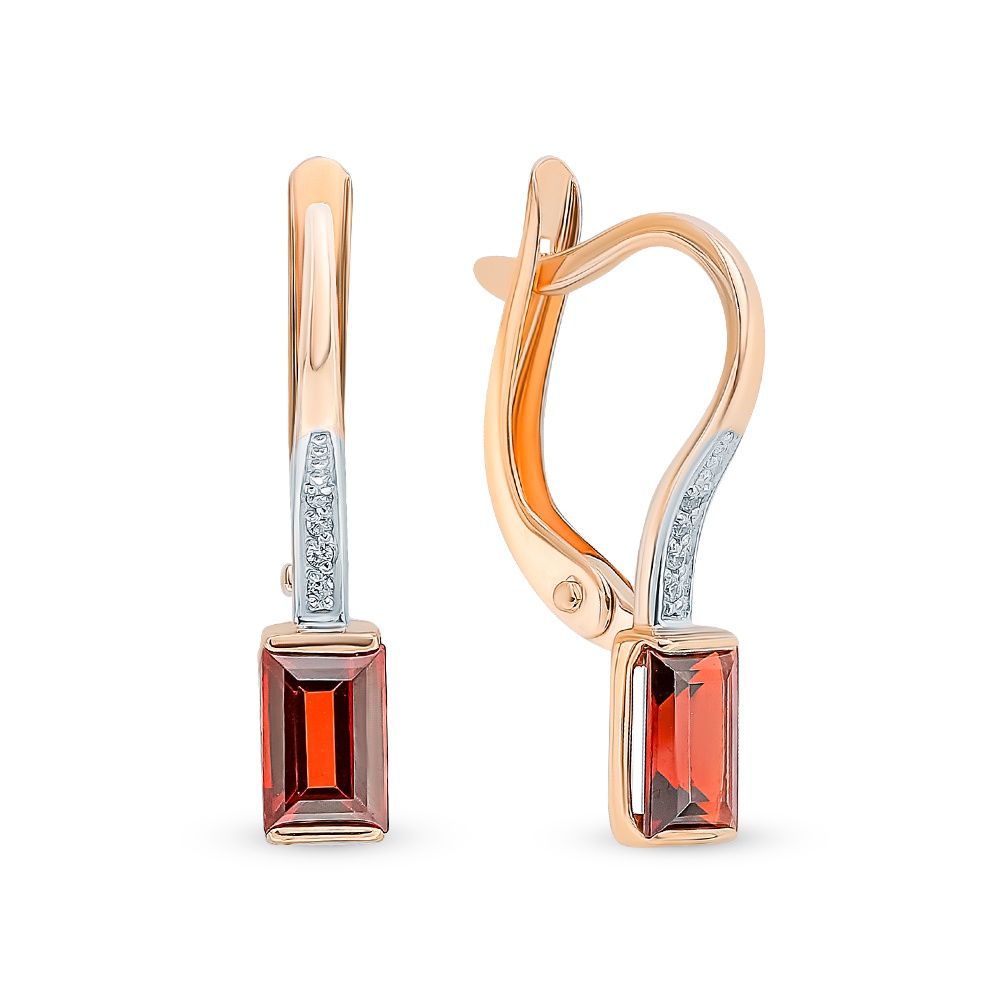 

Серьги из красного золота с гранатом, фианитом 585Gold 202008120, 202008120