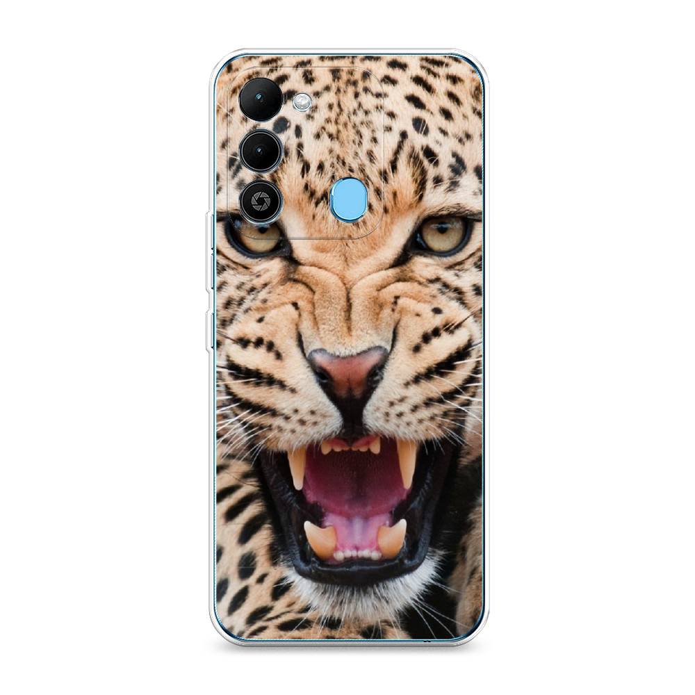 

Чехол на Tecno Spark Go 2022 "Леопард 3d", Бежевый;черный, 302850-6