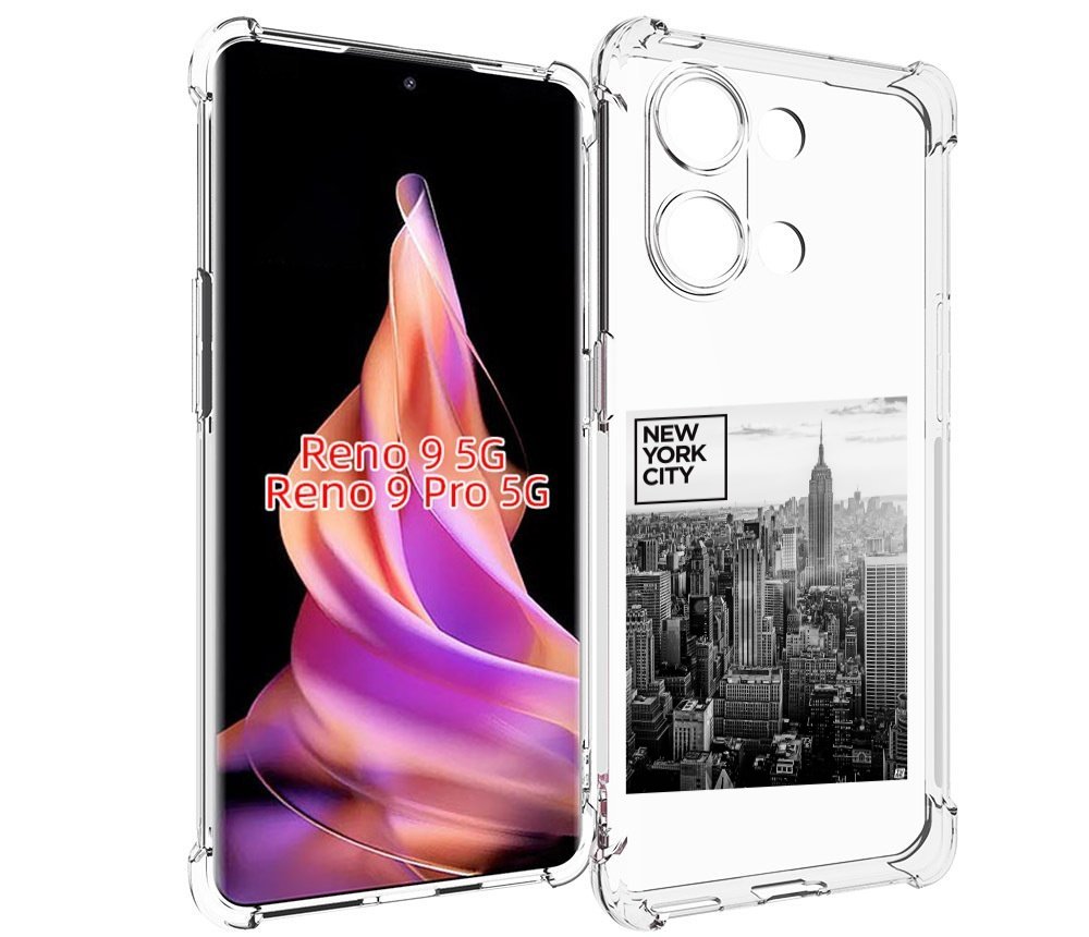 

Чехол MyPads черно белый Нью-Йорк для Oppo Reno 9/Reno 9 Pro, Прозрачный, Tocco