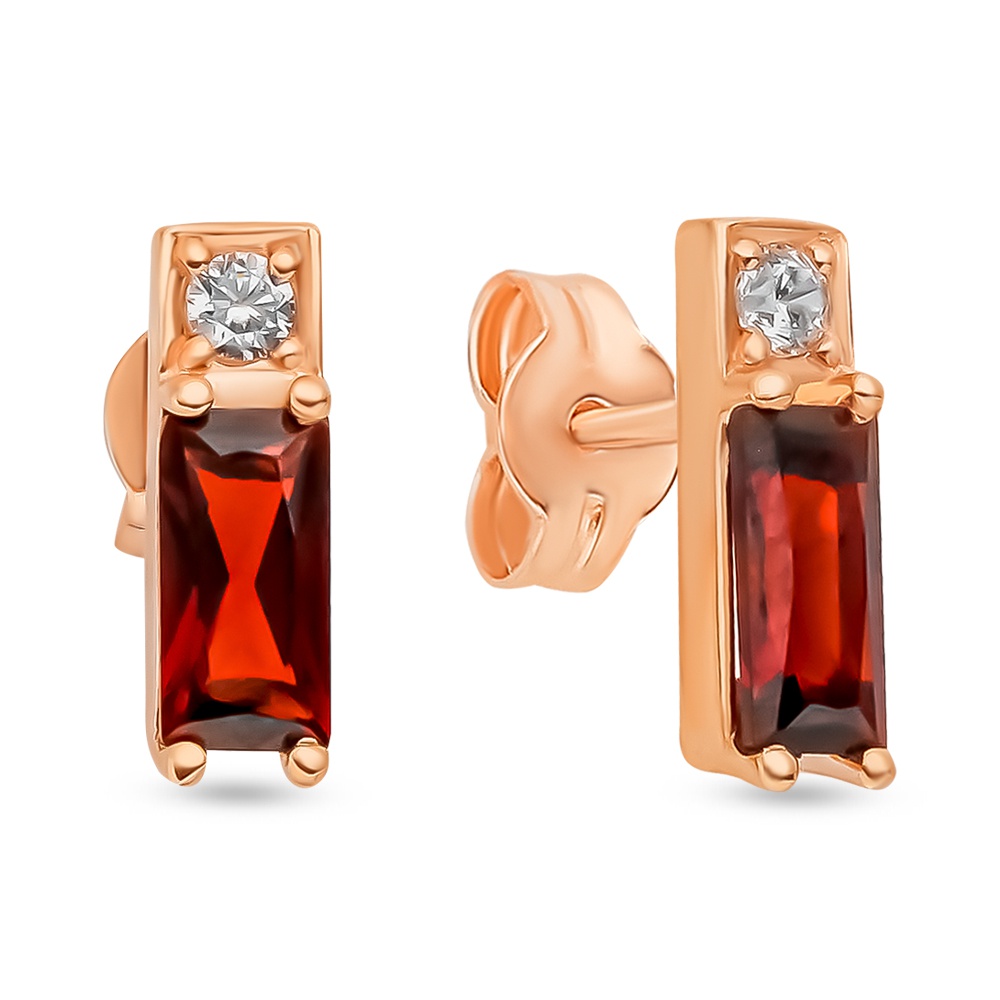 

Серьги из красного золота с гранатом, фианитом 585Gold 202007971, 202007971