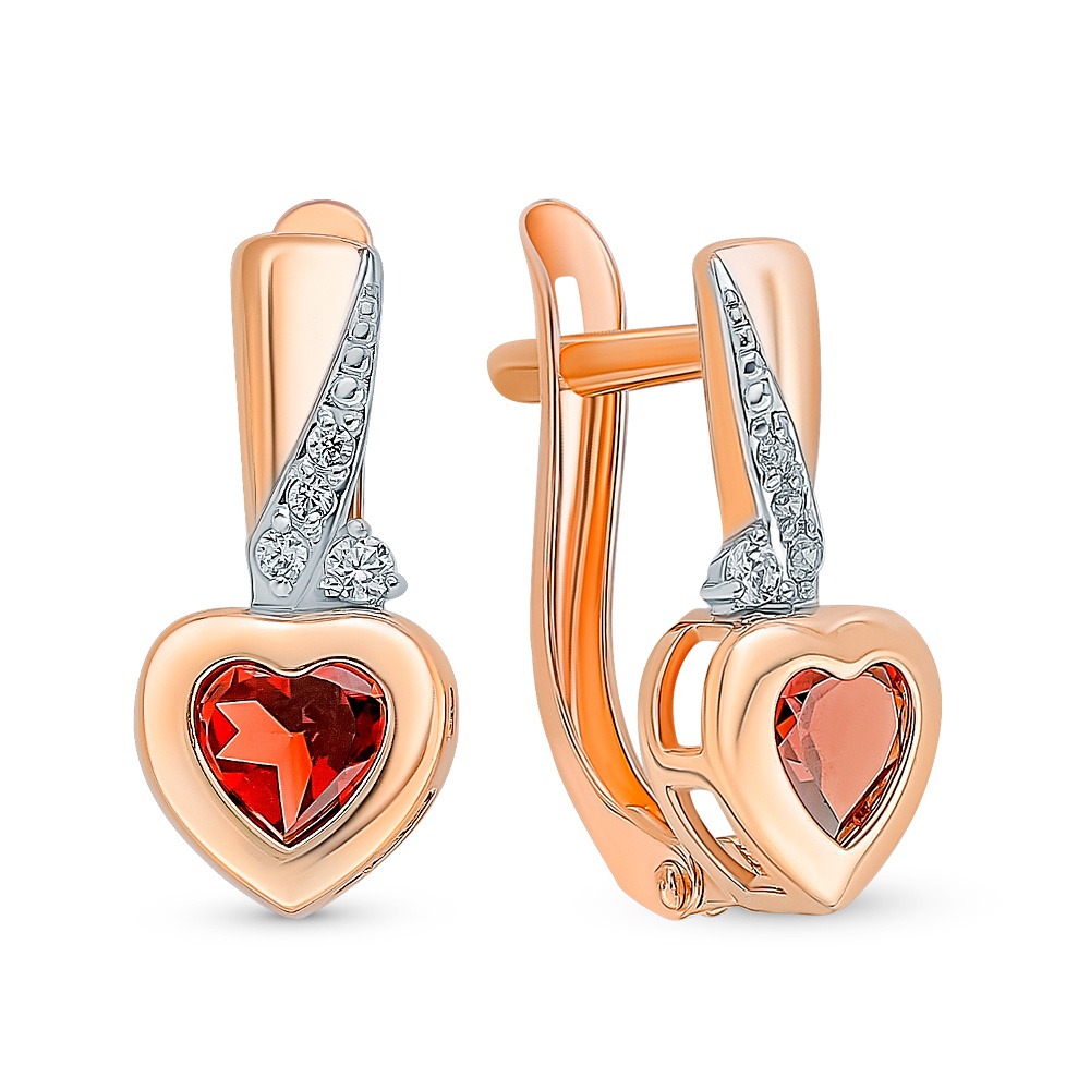 

Серьги из красного золота с гранатом, фианитом 585Gold 202008069, 202008069