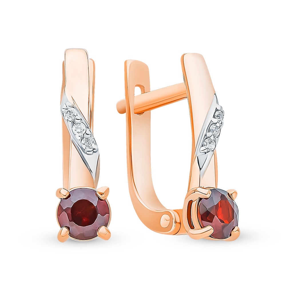 

Серьги из красного золота с гранатом, фианитом 585Gold 202007956, 202007956
