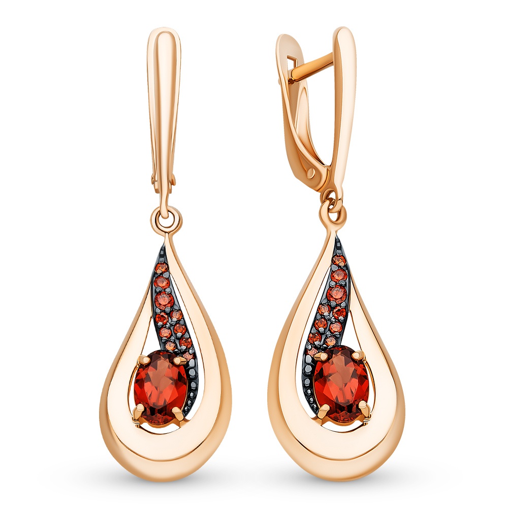 

Серьги из красного золота с гранатом, фианитом 585Gold 202007885, 202007885