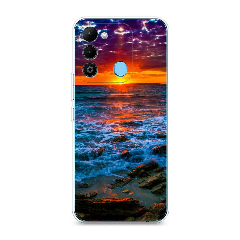 

Чехол на Tecno Spark Go 2022 "Закат 1", Оранжевый;синий, 302850-2