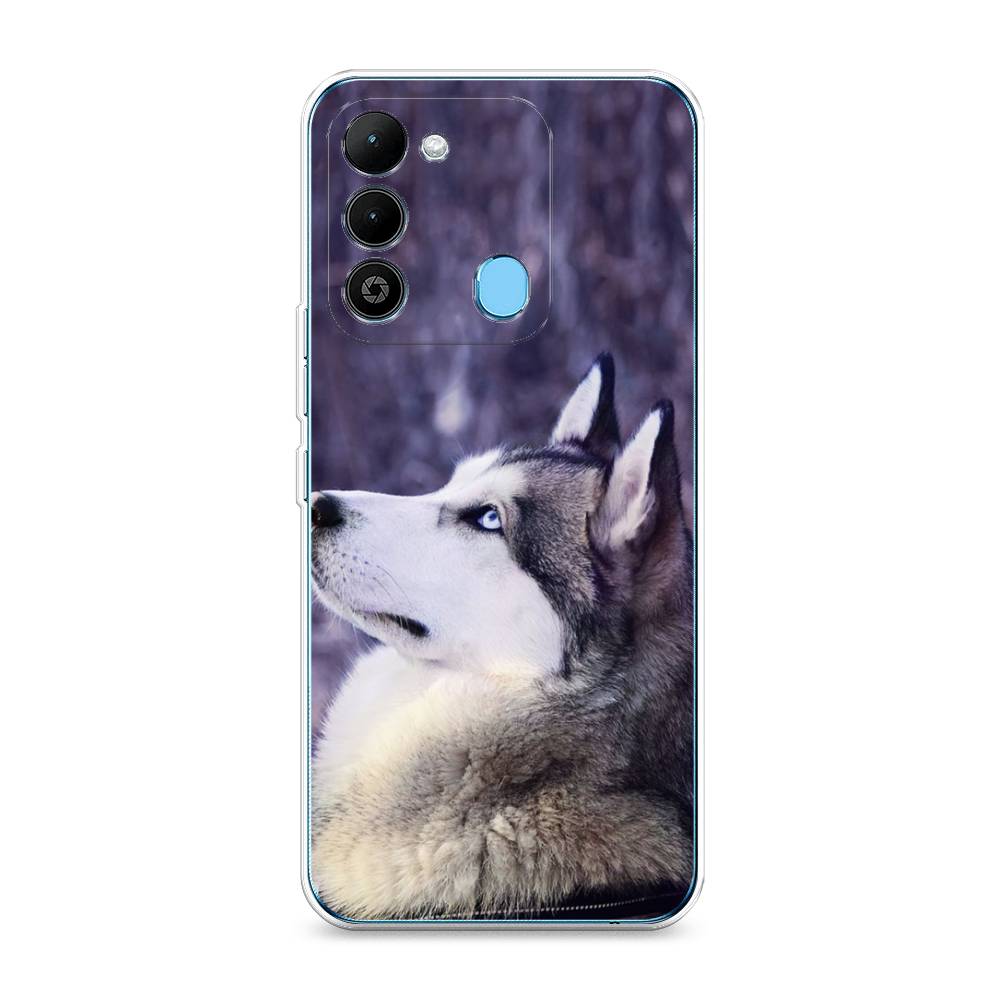 

Чехол на Tecno Spark Go 2022 "Хаски 1", Фиолетовый;белый, 302850-1