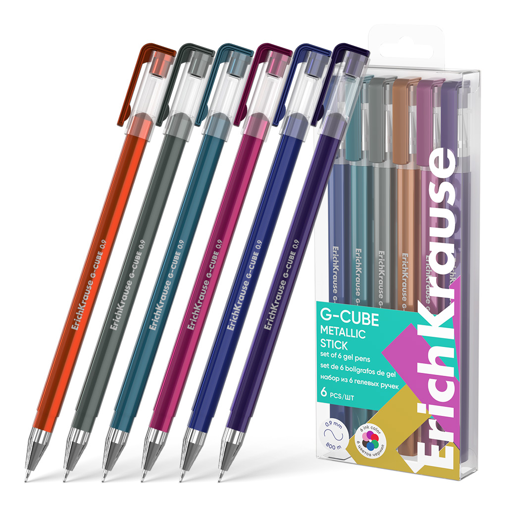 

Набор гелевых ручек ErichKrause G-Cube Stick Metallic 61307 1,0 6 штук