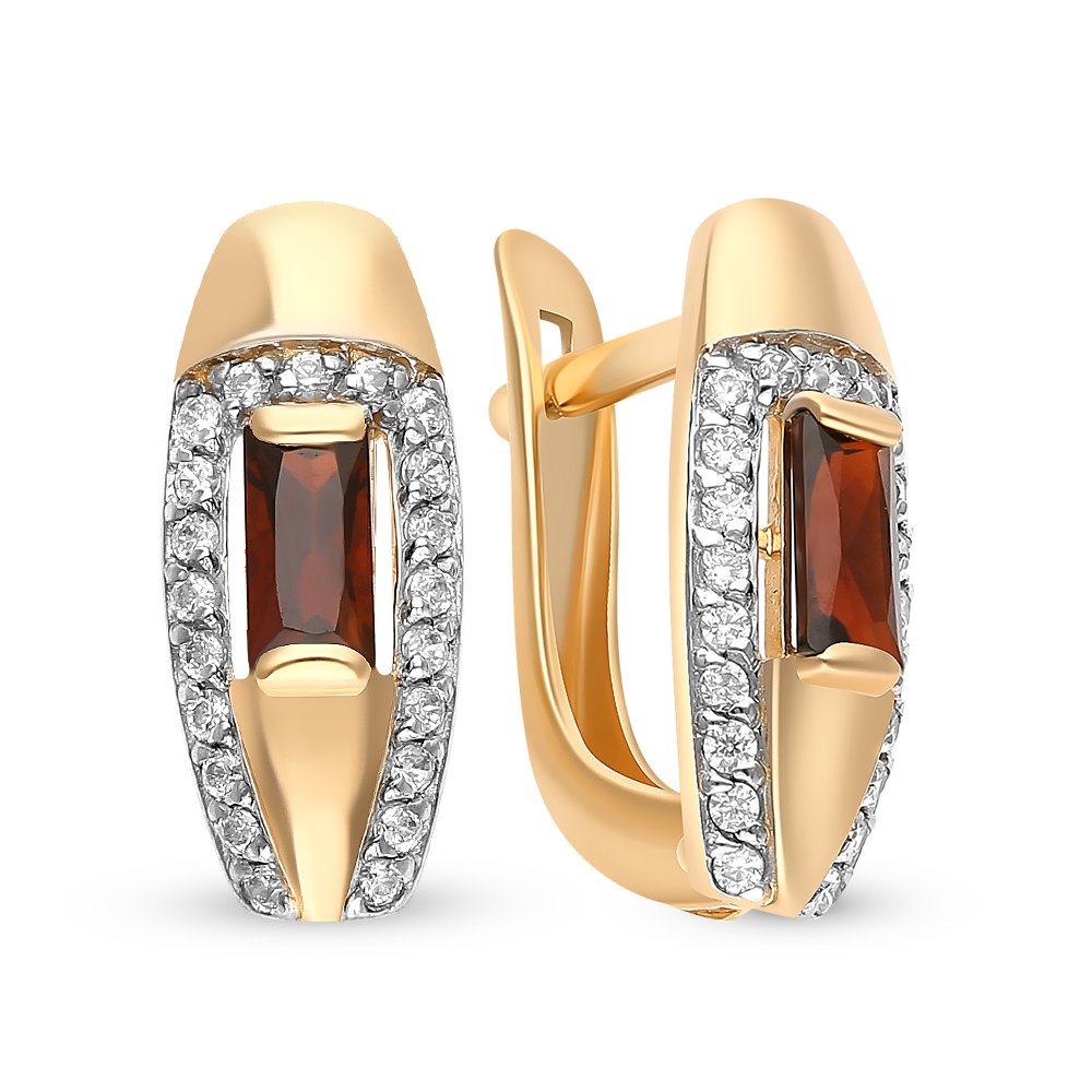 

Серьги из красного золота с гранатом, фианитом 585Gold 202007829, 202007829