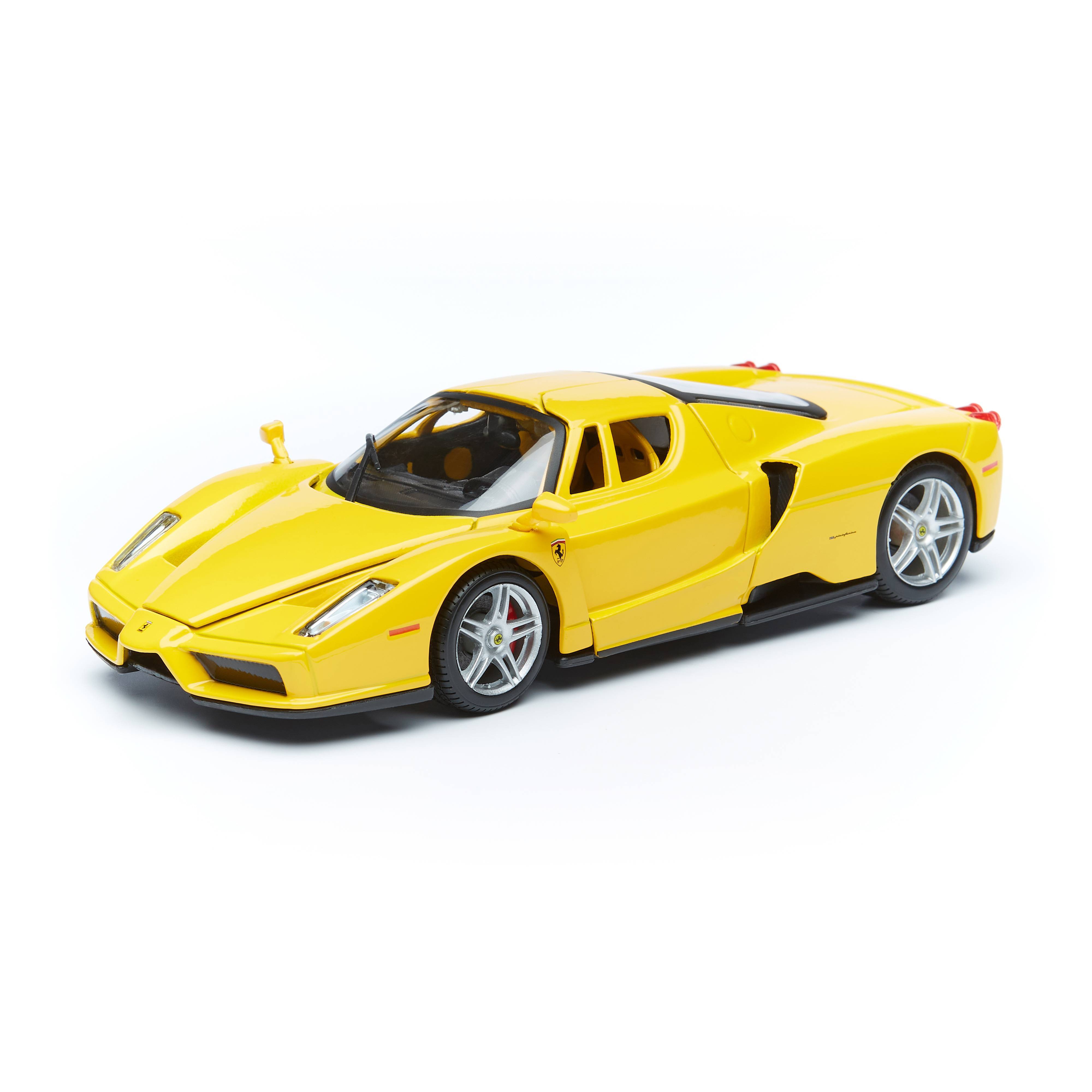 Bburago Коллекционная машинка Феррари 1:24 Ferrari Enzo, жёлтая, 18-26006 bburago 1 64 ferrari miniature car model bb11 enzo scale f12tdf f40 f50 458 488 gtb spider diecast art replica toy