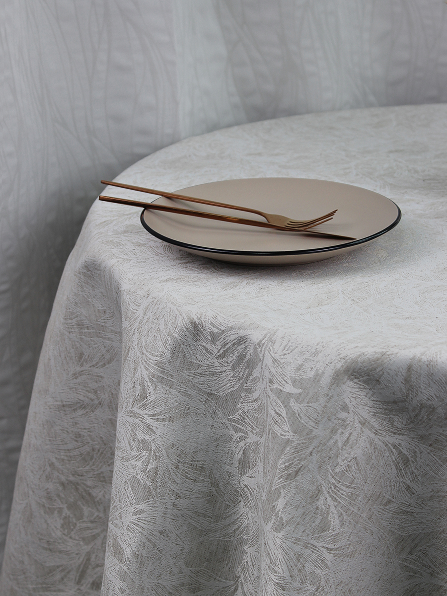 

Скатерть столовая круглая Моготекс, текстиль, лен/пэ, диаметр 150 см, 1 штука, Серый, 1954Д-01